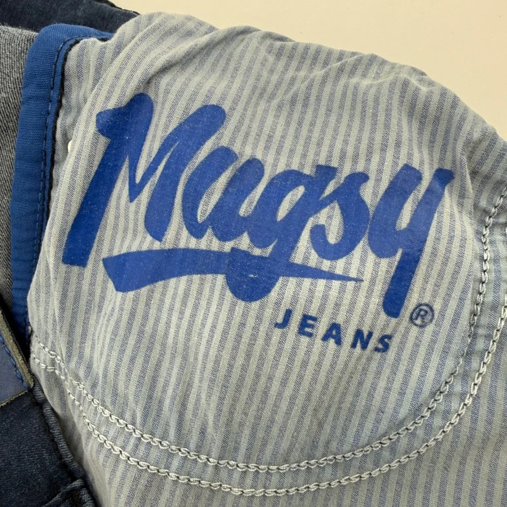 Mugsy Studio Blue Mens Slim Fit Dark Wash‎ Stretch Jeans 34x34